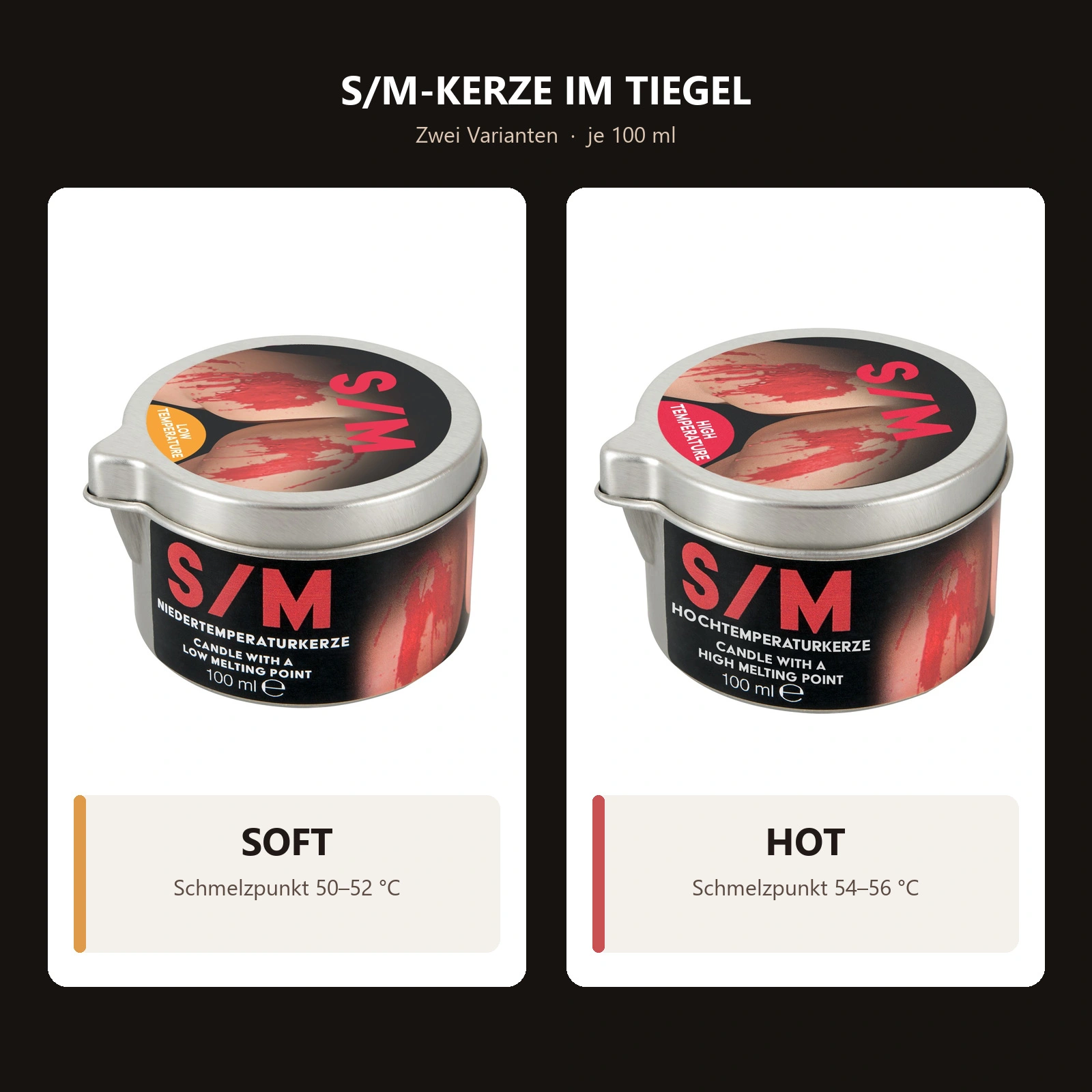 S/M-Wachsspiel-Kerze im Tiegel – Soft oder Hot