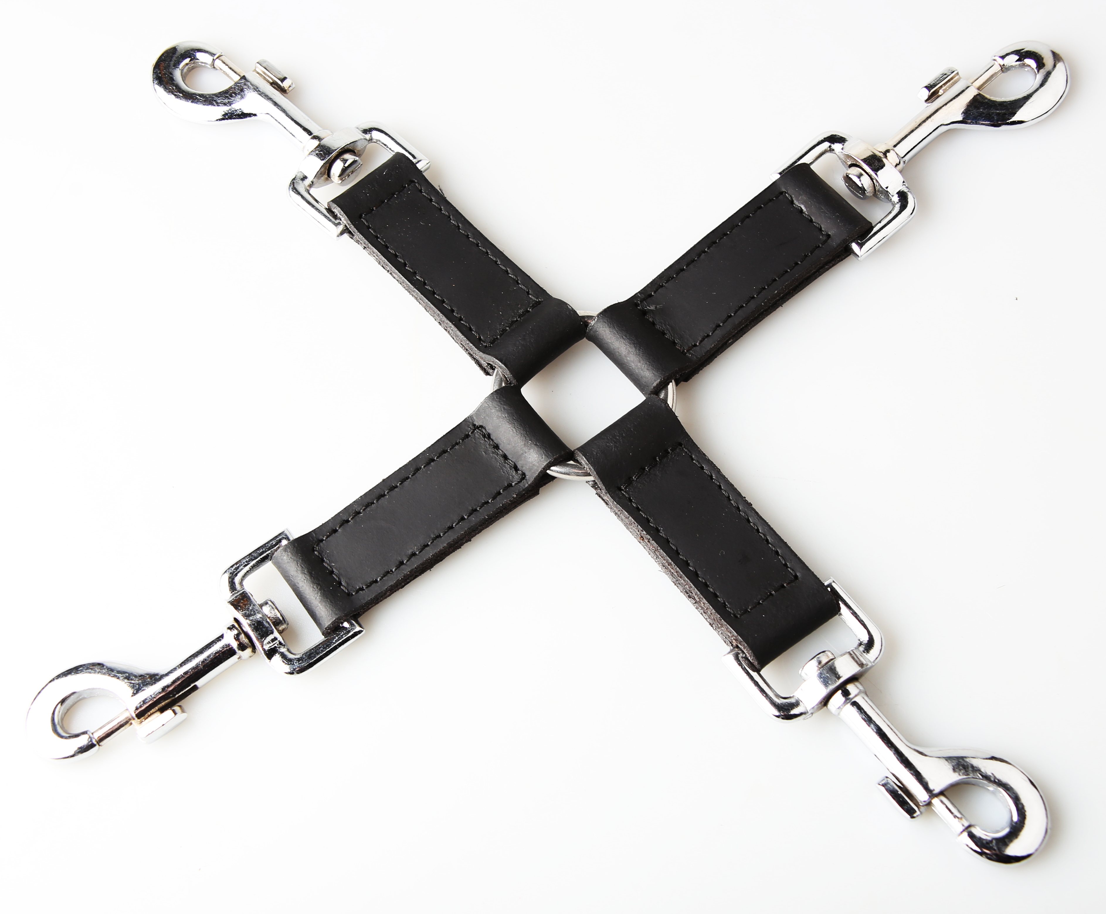 LEDER FESSELNDES - Hogtie 4-Straps Leder mit Karabiner